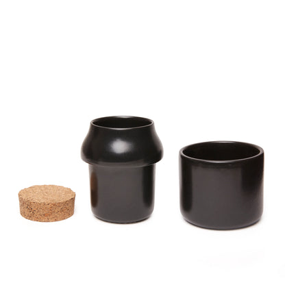 Herb Grinder & Jar Large Black