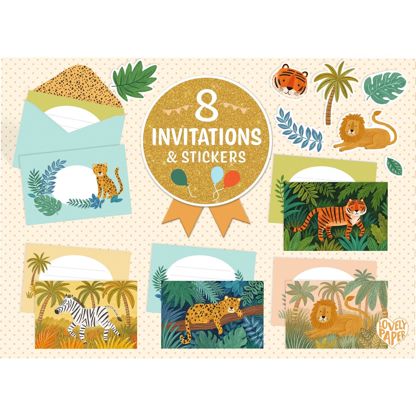 Letter Box Invitations Jungle Animals