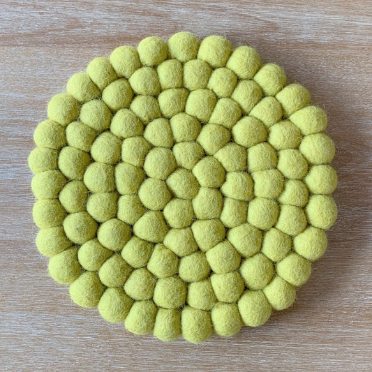 Felted Wool Trivet Lemon