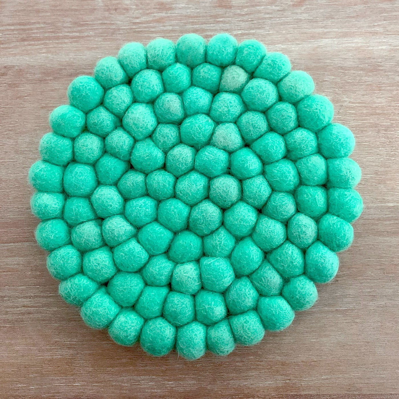 Felted Ball Trivet Mint