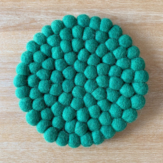 Felted Ball Trivet Pine