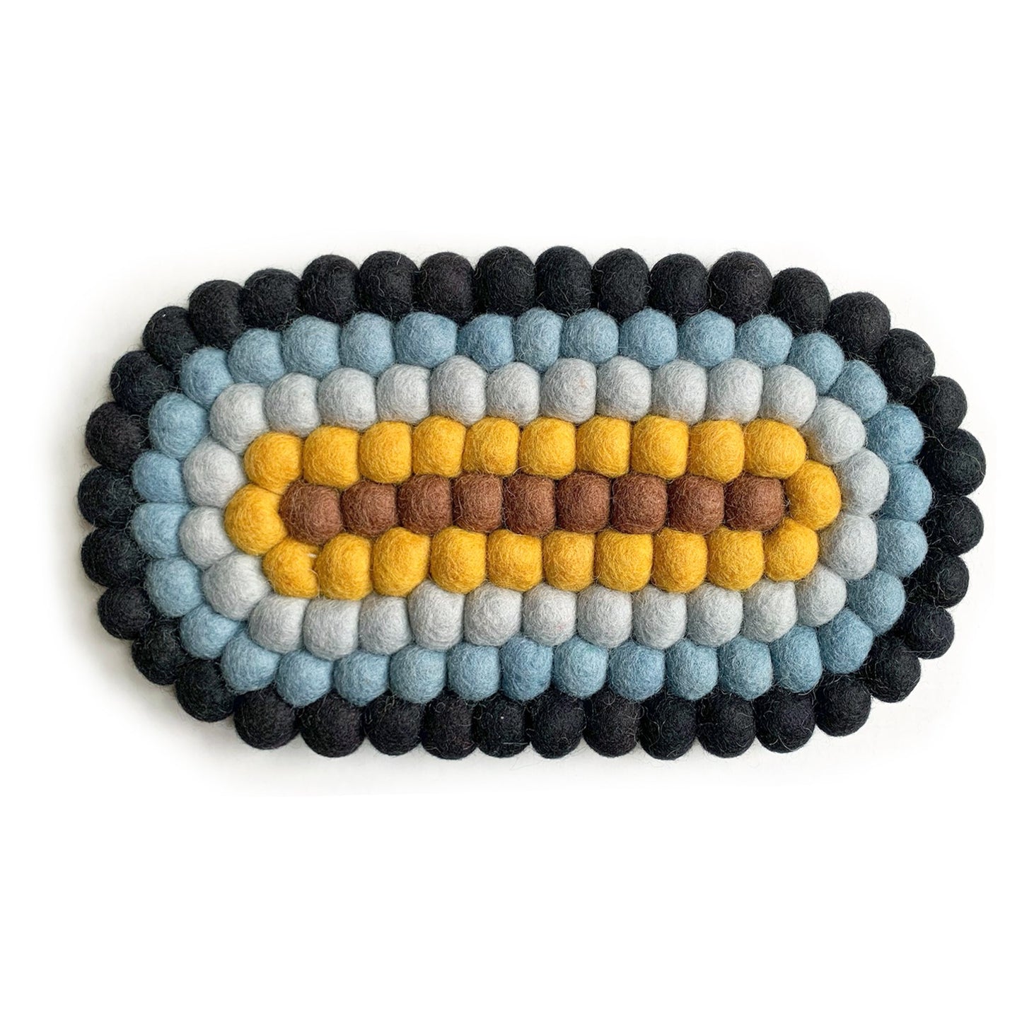 Wool Felted Ball Oval Trivet Autumn