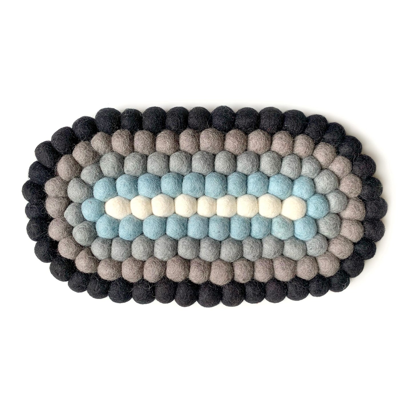 Felted Wool Oval Trivet Coal Grey