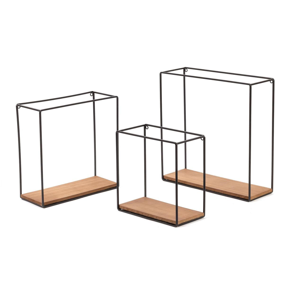 Wood & Metal Shelf Set