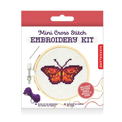 Colour thread skeins included in butterfly embroidery kit.