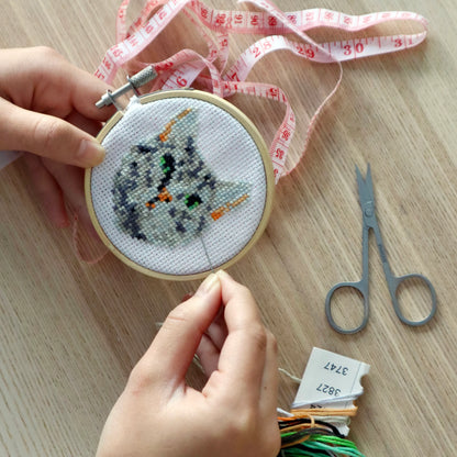 Mini Embroidery Kit Cat