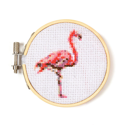 Mini Embroidery Kit Flamingo