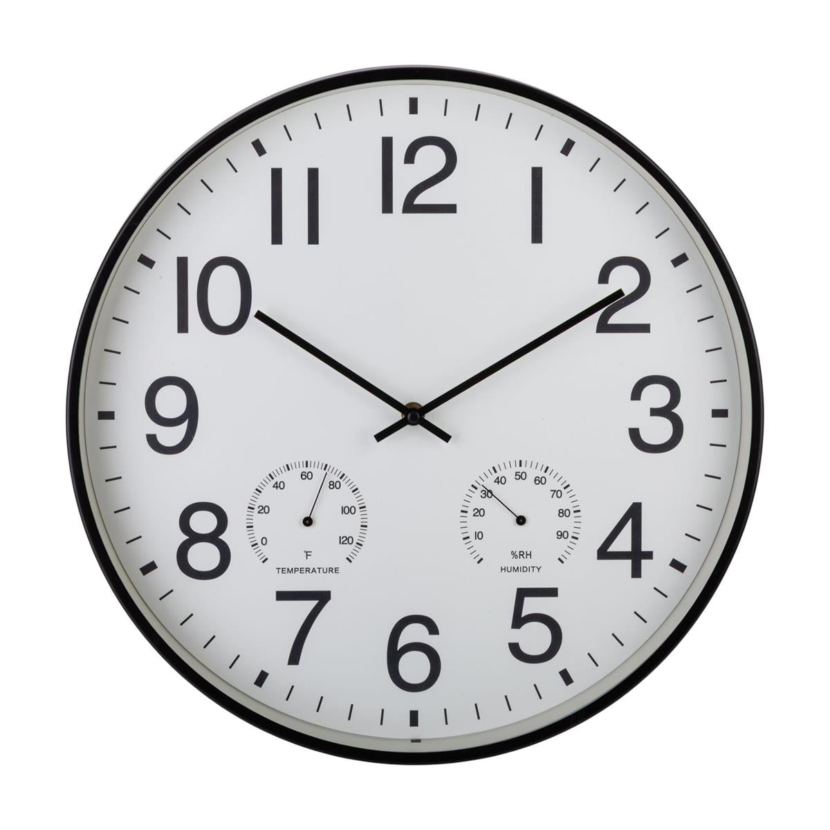 Aluminum Outdoor Wall Clock With Temp  Humidity Gauges