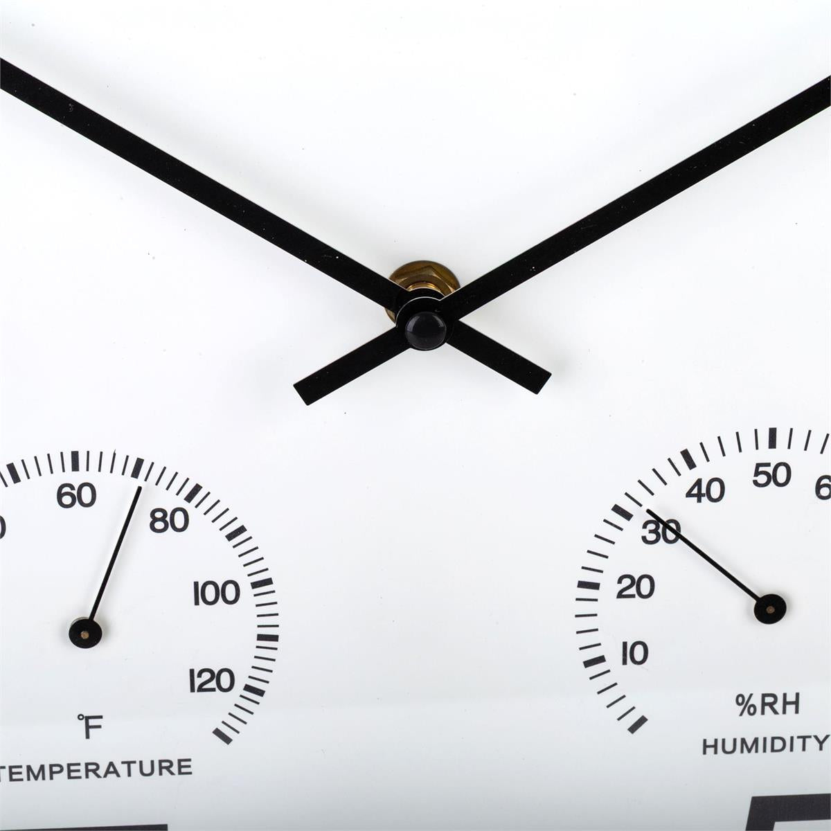 Aluminum Outdoor Wall Clock With Temp  Humidity Gauges
