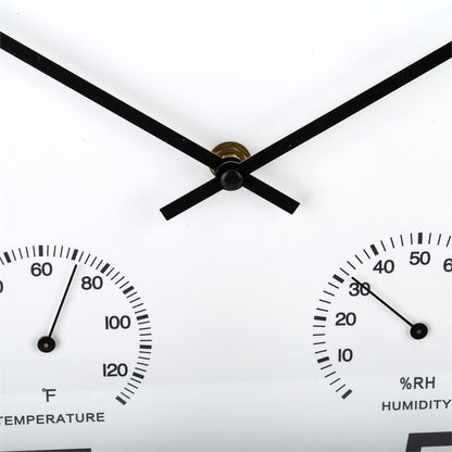 Aluminum Outdoor Wall Clock With Temp  Humidity Gauges