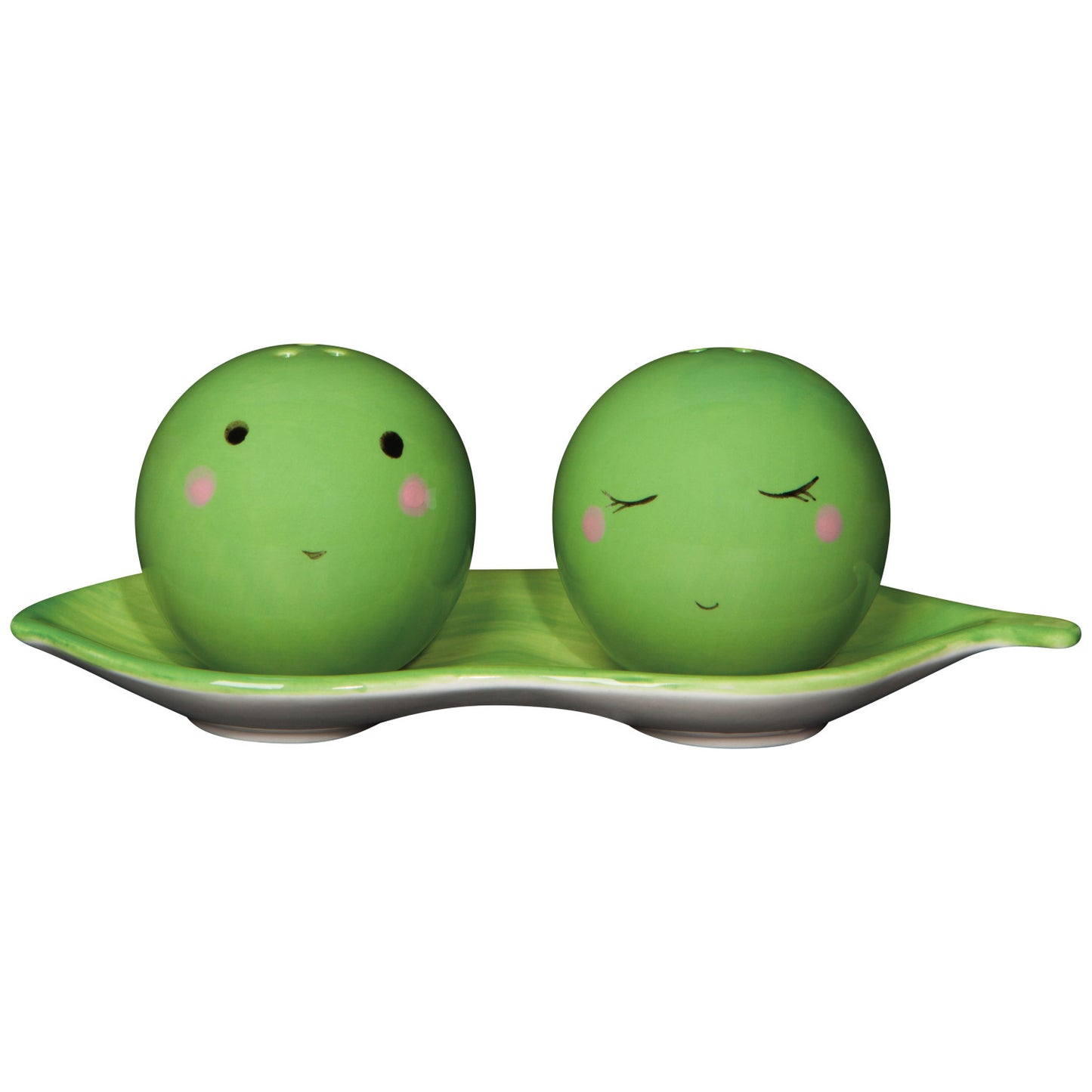 Funny Food Peas Salt + Pepper Shakers