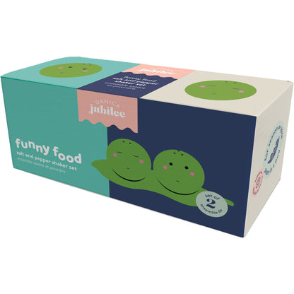 Funny Food Peas Salt + Pepper Shakers