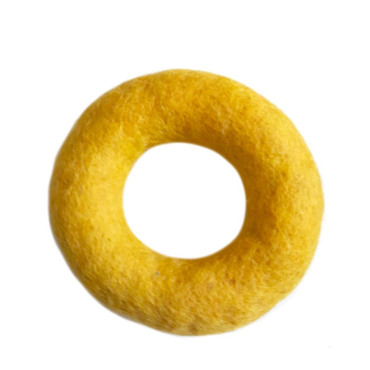 Wool Felted Pet Toy Yellow Ring