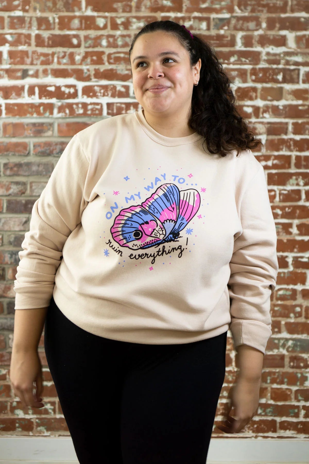 Ruin Butterfly Sweatshirt Pink Salt