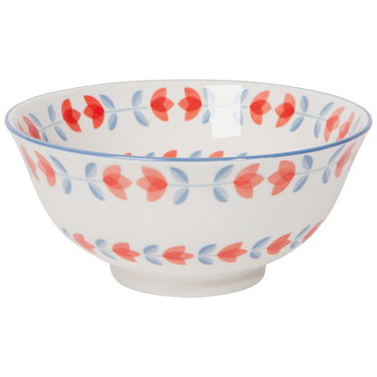 Red Tulip Stamped Bowl