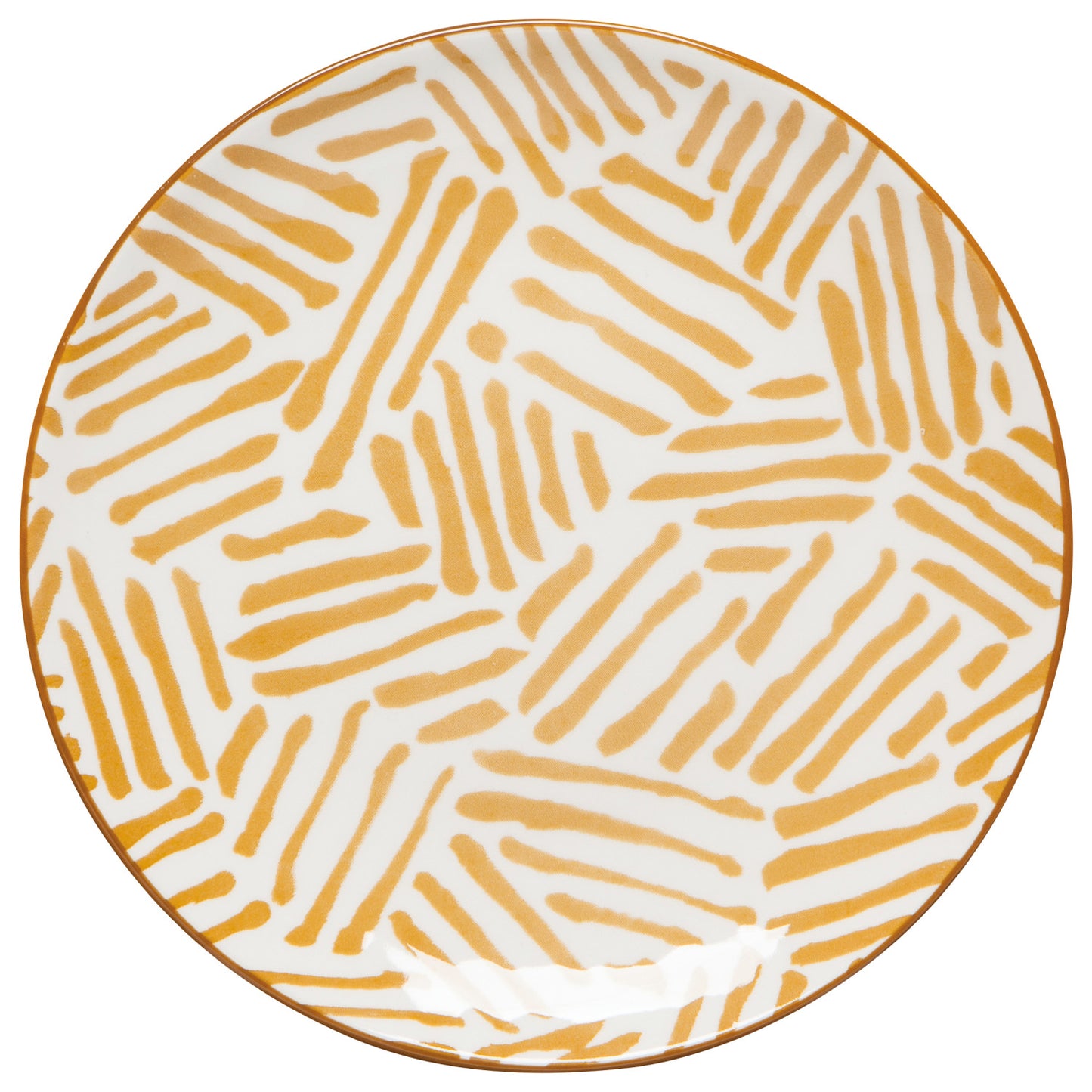 Ochre Lines Stamped Appy Plate