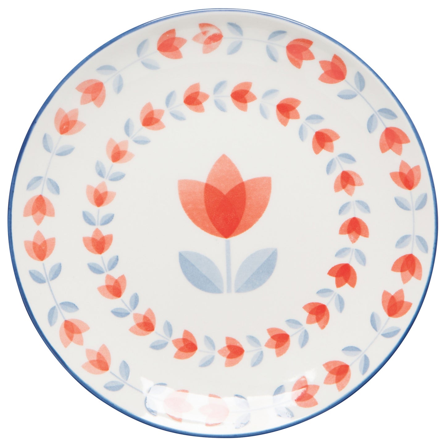 Red Tulip Stamped Appy Plate