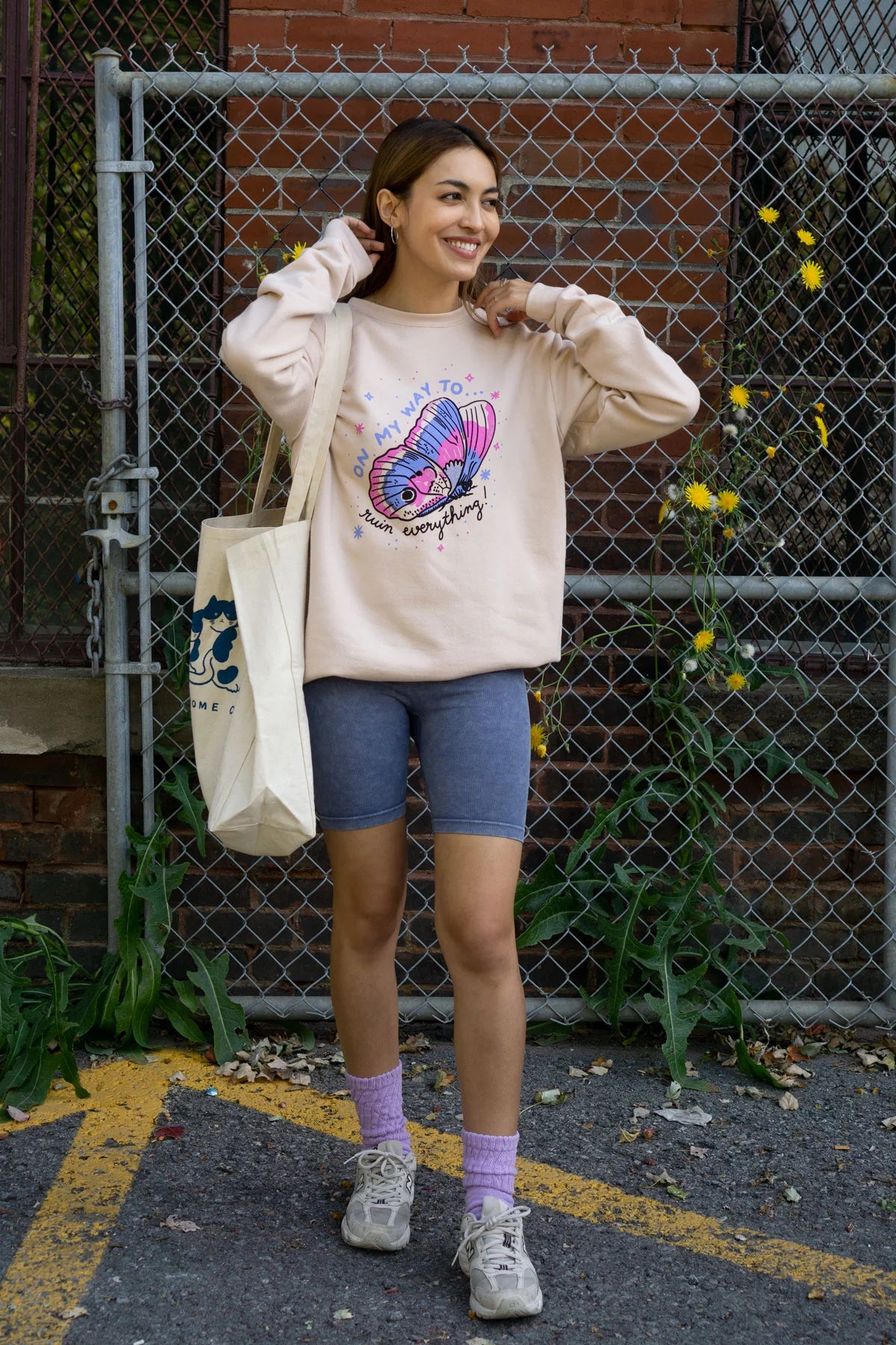 Ruin Butterfly Sweatshirt Pink Salt