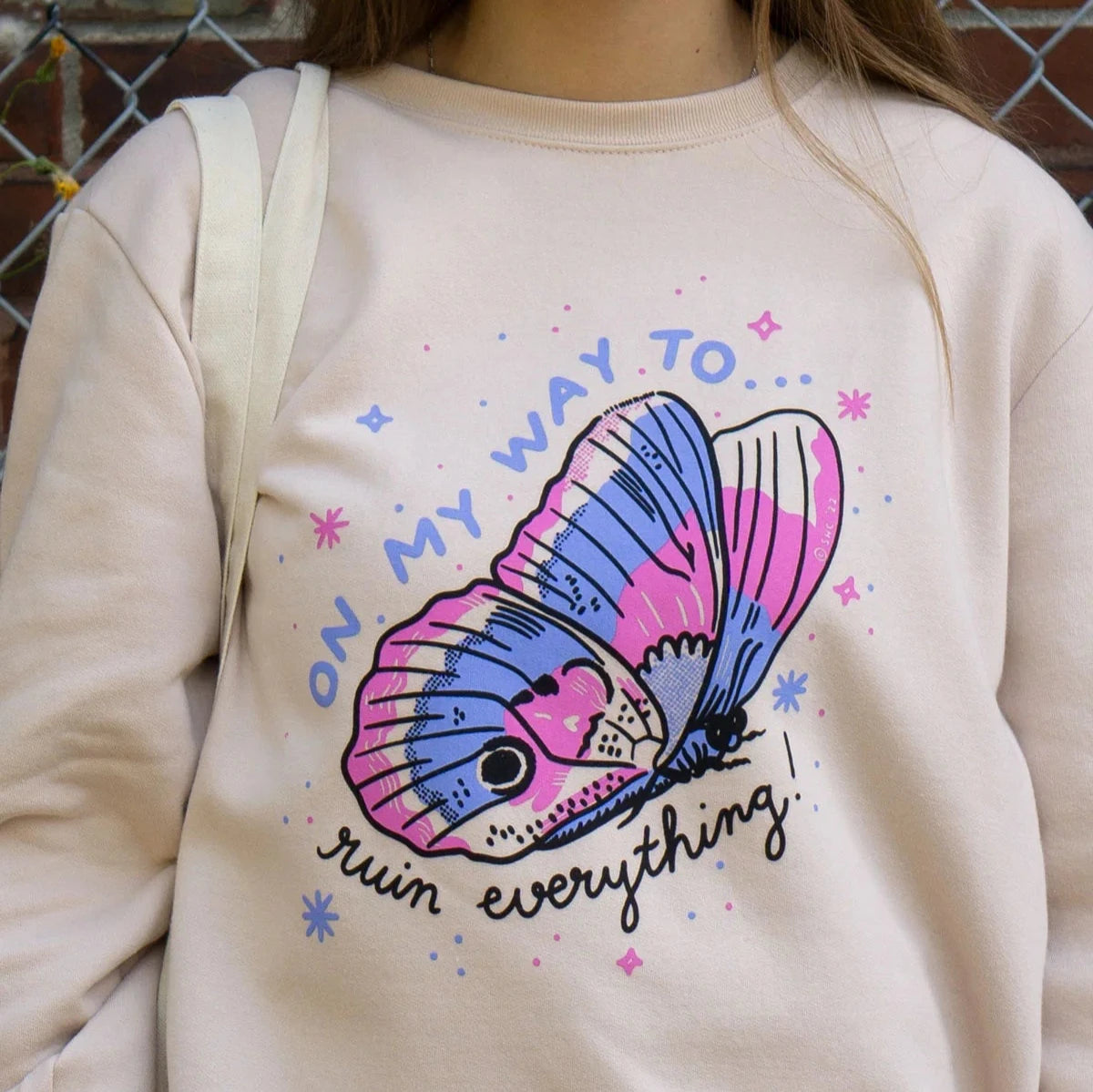 Ruin Butterfly Sweatshirt Pink Salt