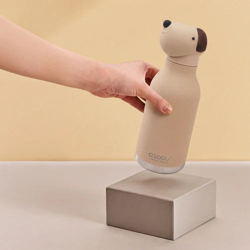 Bestie Vaccum Insulated Water Bottle - Beige Dog