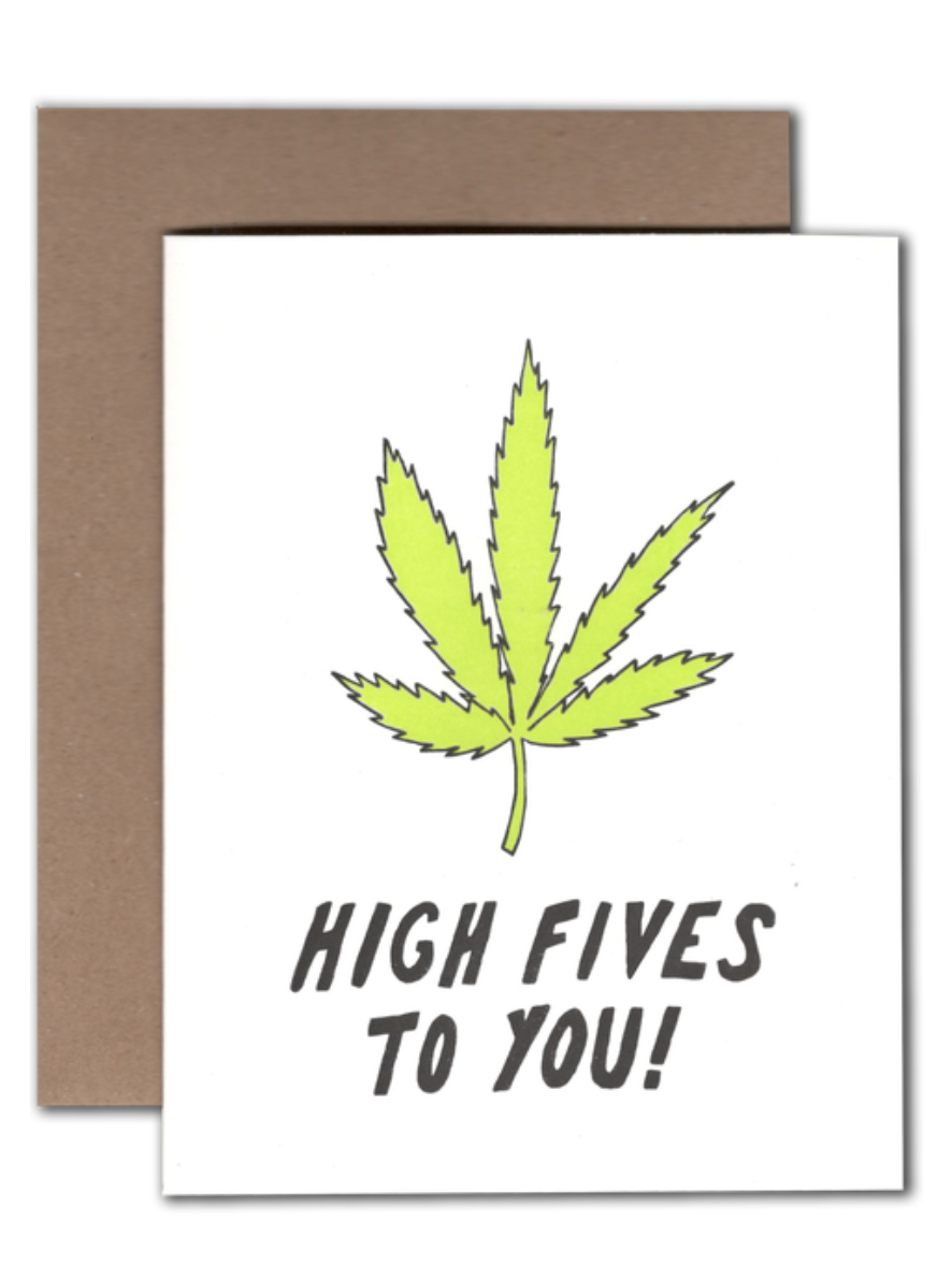 Weed High Five Card