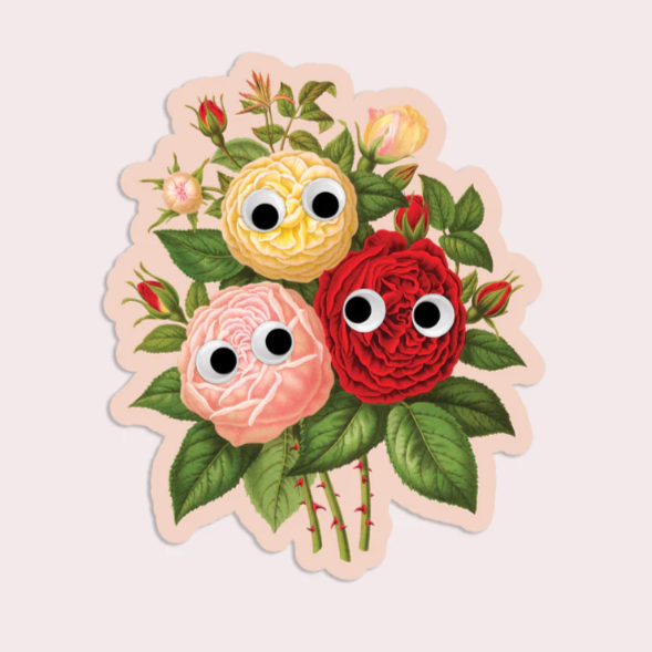 Googly Roses Vinyl Sticker