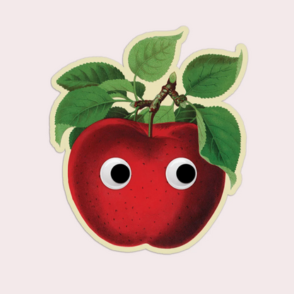 Googly Apple Vinyl Sticker