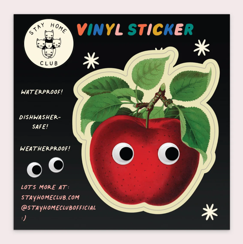 Googly Apple Vinyl Sticker