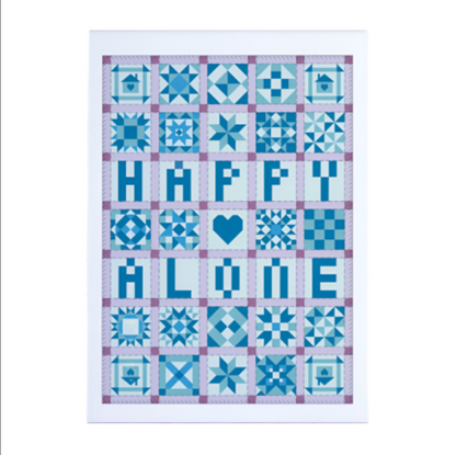 Happy Alone Patchwork Print