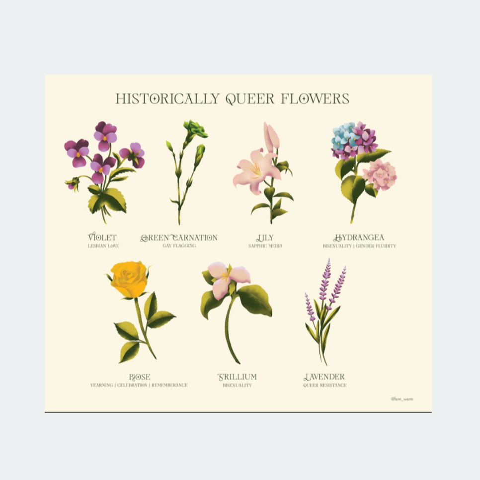 Historically Queer Flowers Bouquet Print