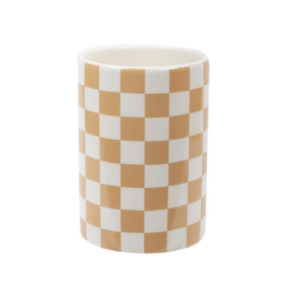 Checkered Cylinder Wheat Vase