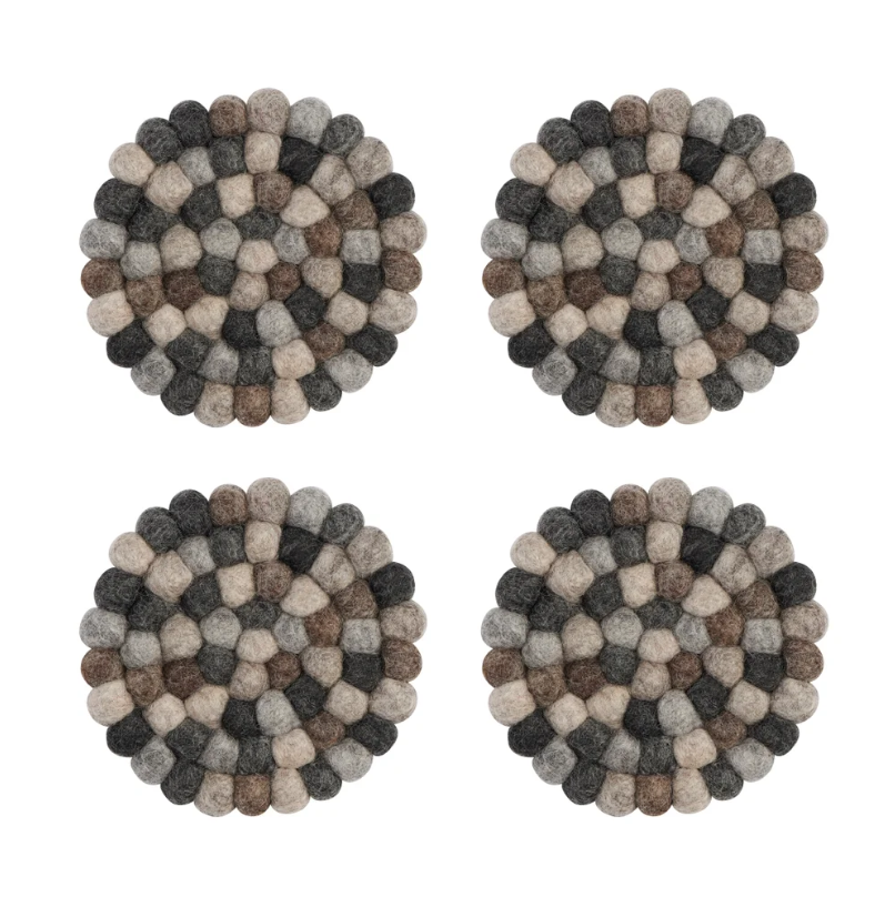 Modwool Natural Felt Ball  Coasters Set