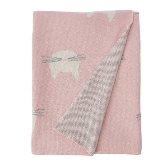 Pink Cat Face Throw