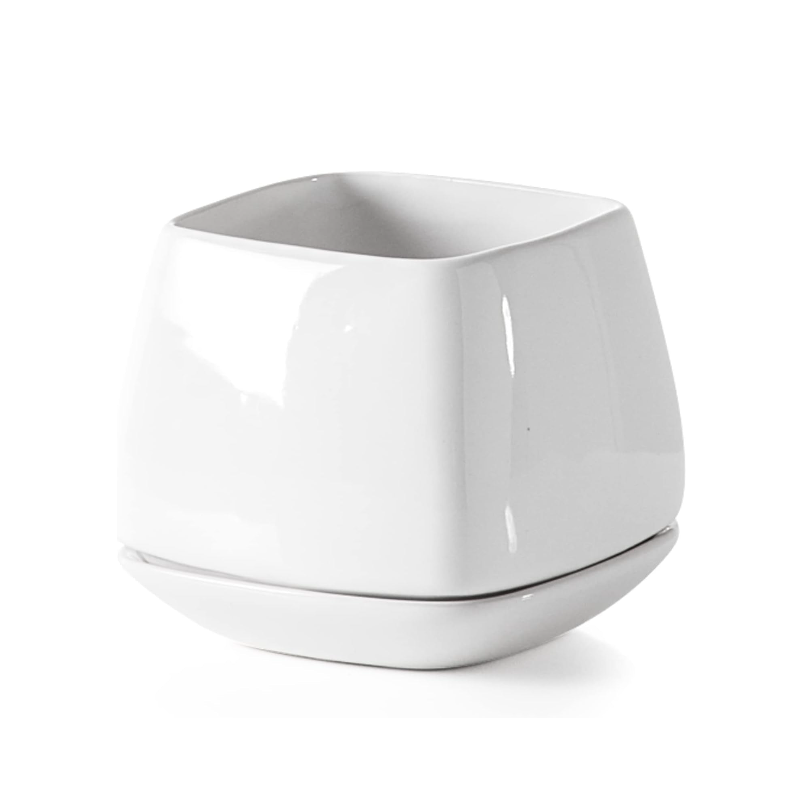 Mod Cube Planter White Small