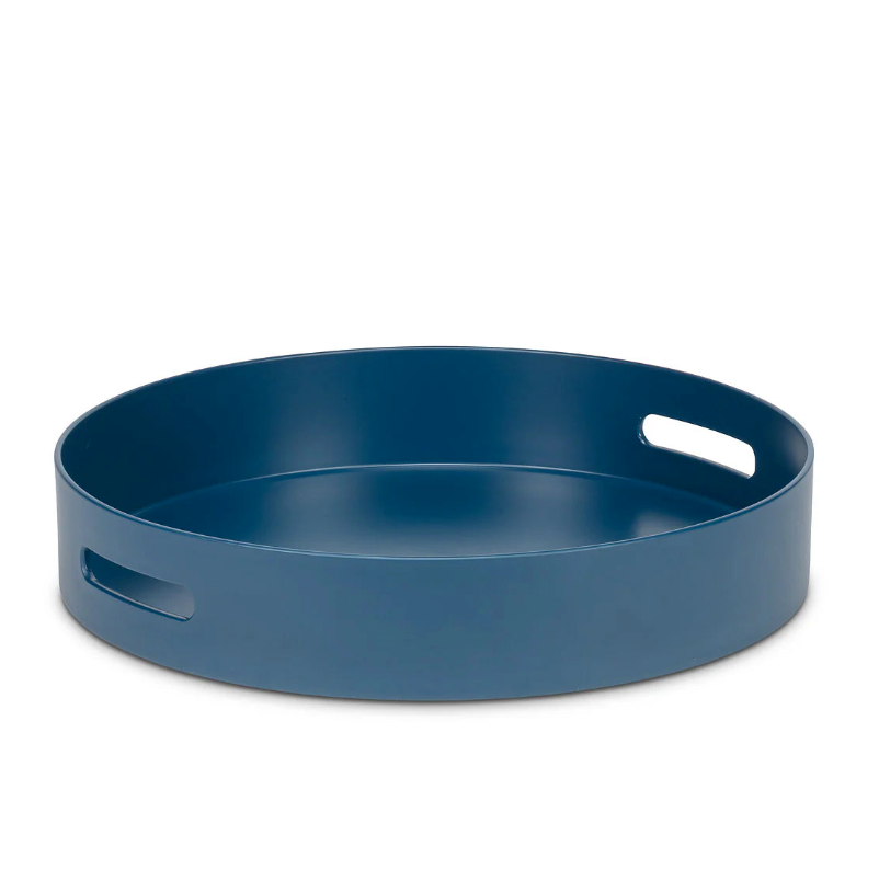 Round Matte Blue Tray