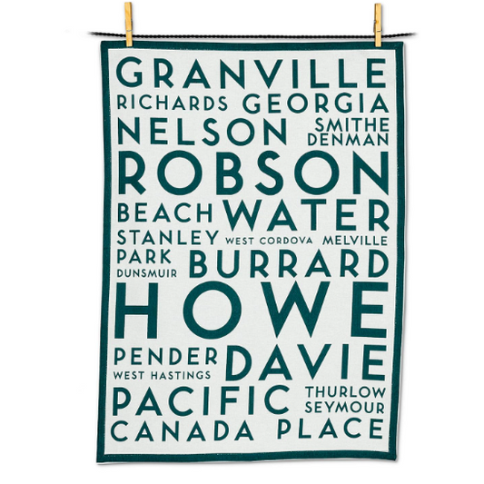 Vancouver Streets Tea Towel