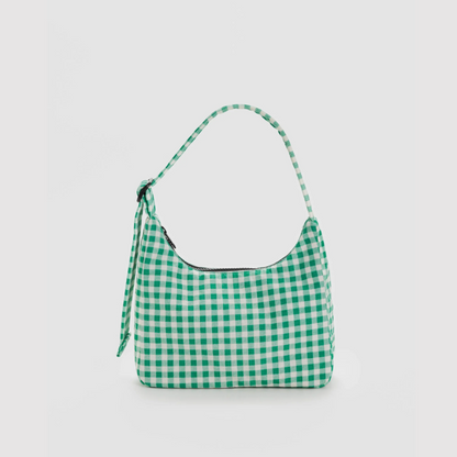 Baggu Mini Shoulder Bag Green Gingham