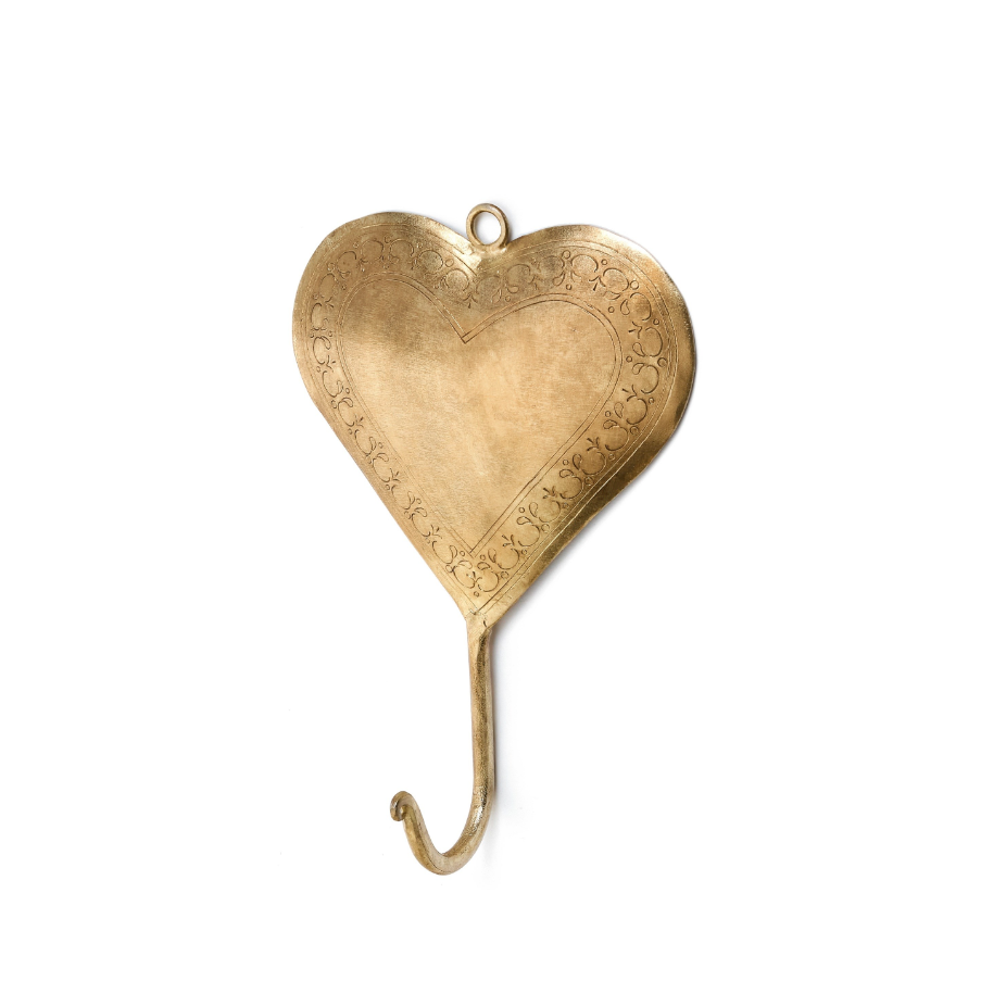 Antique Brass Heart Hook