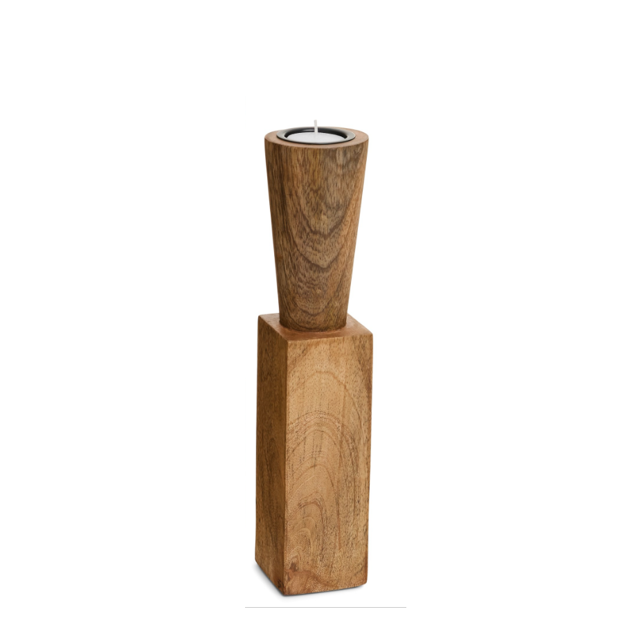 Sassari Mango Wood Candle Holder