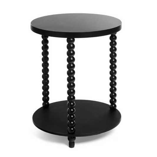 Spindled Legs Round Black Table