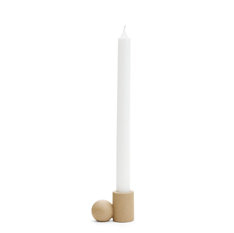 Ball Candle Holder Dark Beige