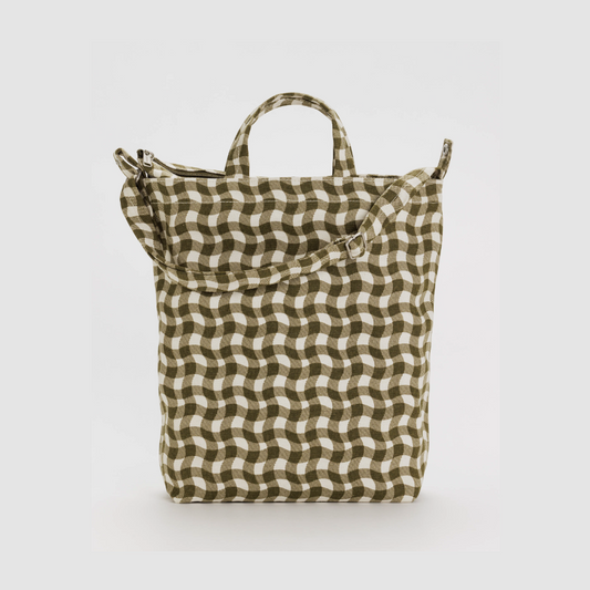 Baggu Zip Duck Bag Wavy Brown Gingham