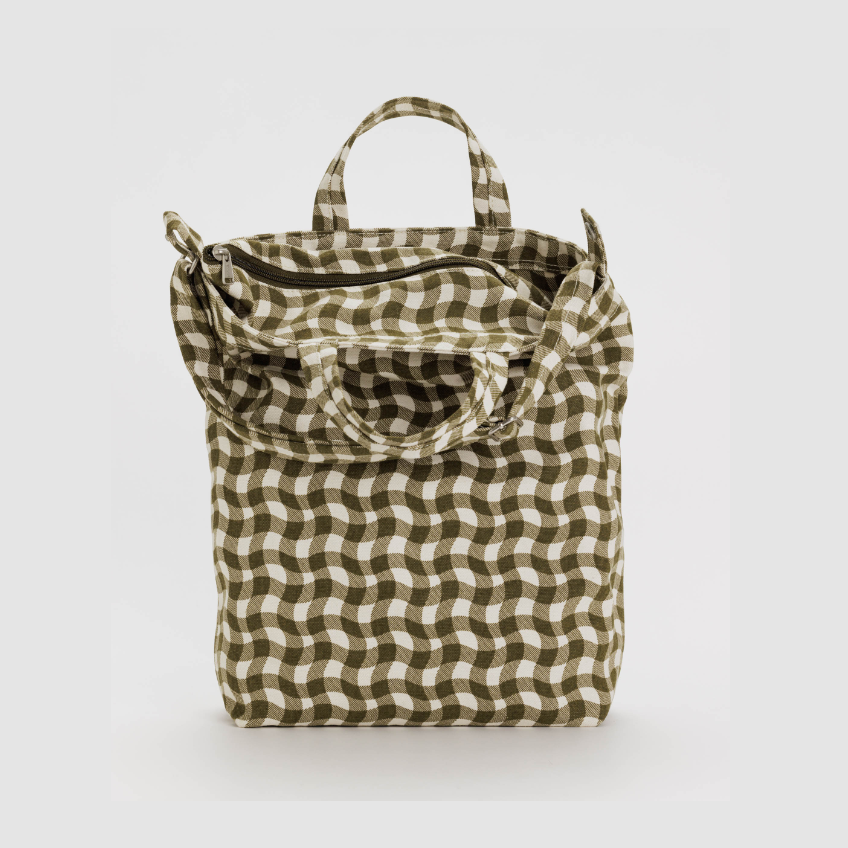 Baggu Zip Duck Bag Wavy Brown Gingham