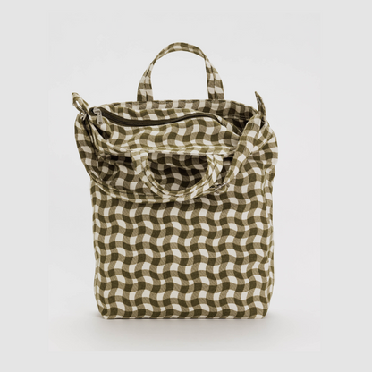 Baggu Zip Duck Bag Wavy Brown Gingham