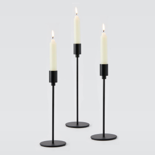 Metal Black Taper Candle Holder