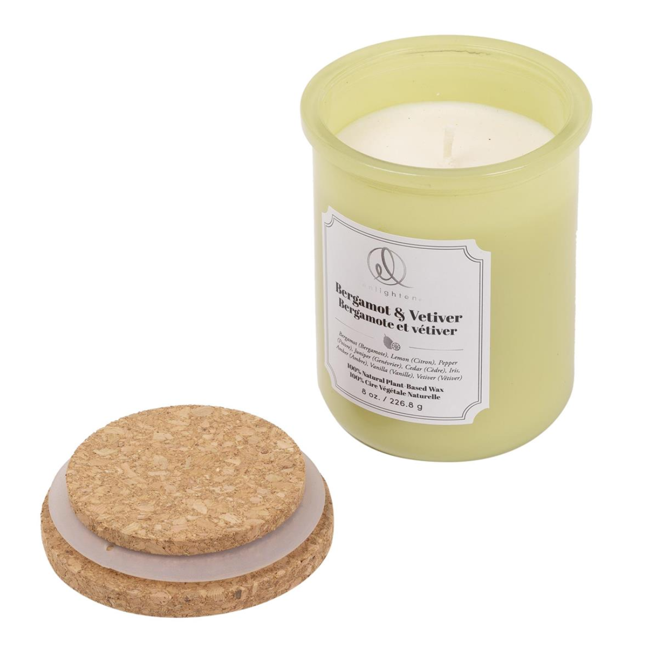 Candle with Wood Lid Bergamot & Vetiver