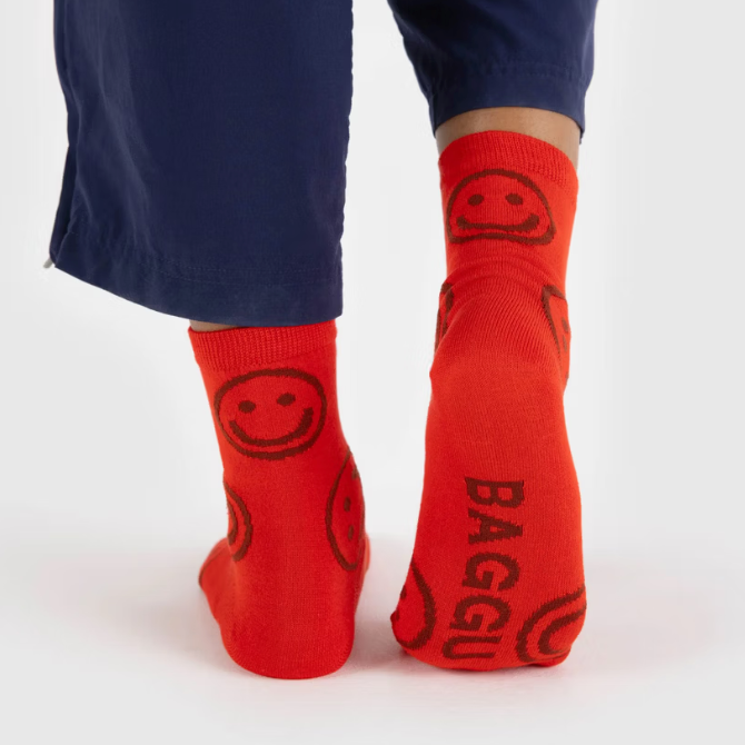 Crew Sock Red Happy