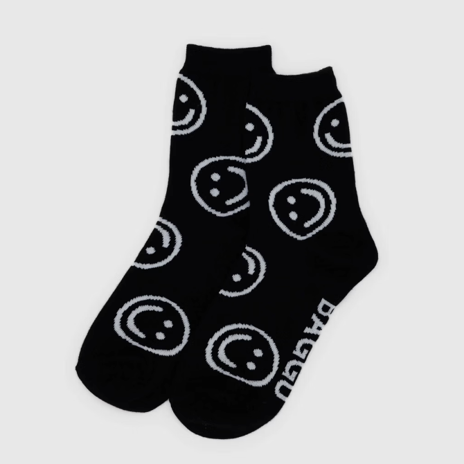 Crew Sock Black Happy