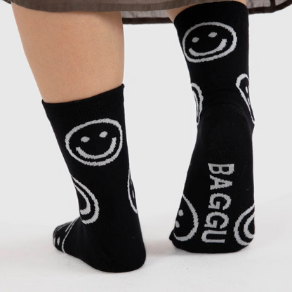 Crew Sock Black Happy