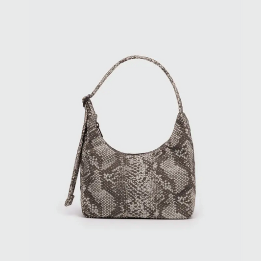 Mini Nylon Shoulder Bag Snakeskin